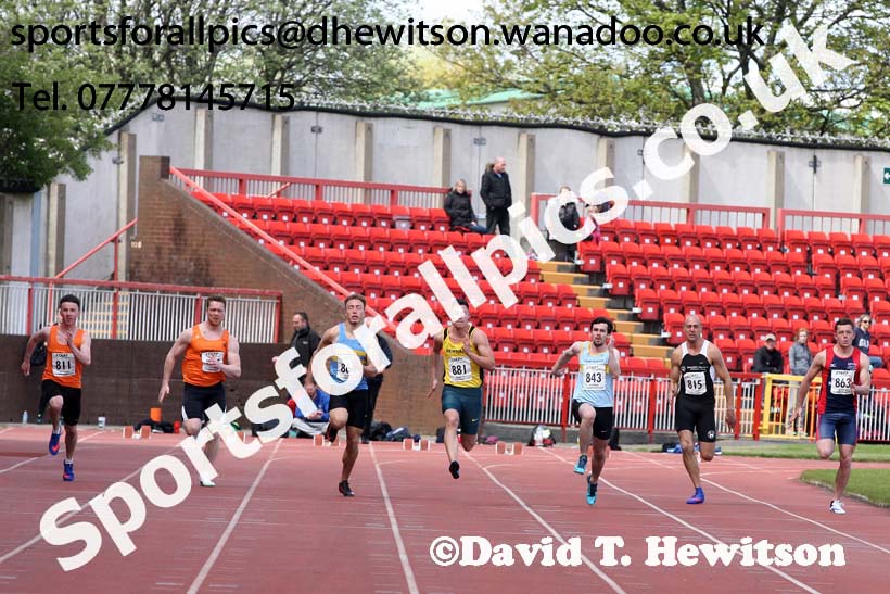 Senior mens 100 metres, North Eastern Track and Field Champs, Gateshead Stadium. Photo: David T. Hewitson/Sports for All Pics